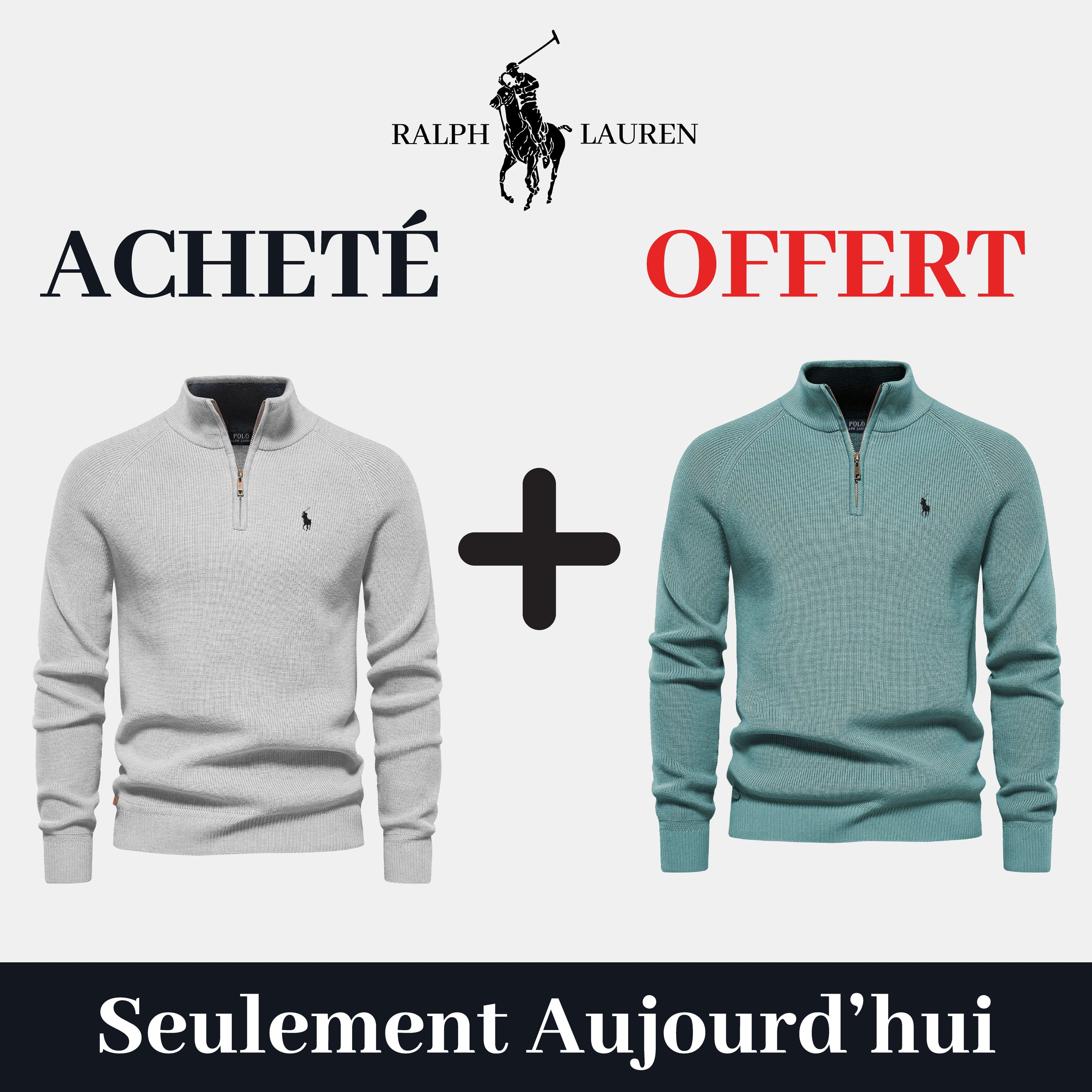 Pull Col Zippé  R&L 1+1 (DÉSTOCKAGE)